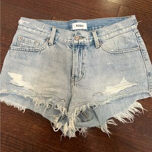 Pistola Light Blue Distressed Jean Shorts